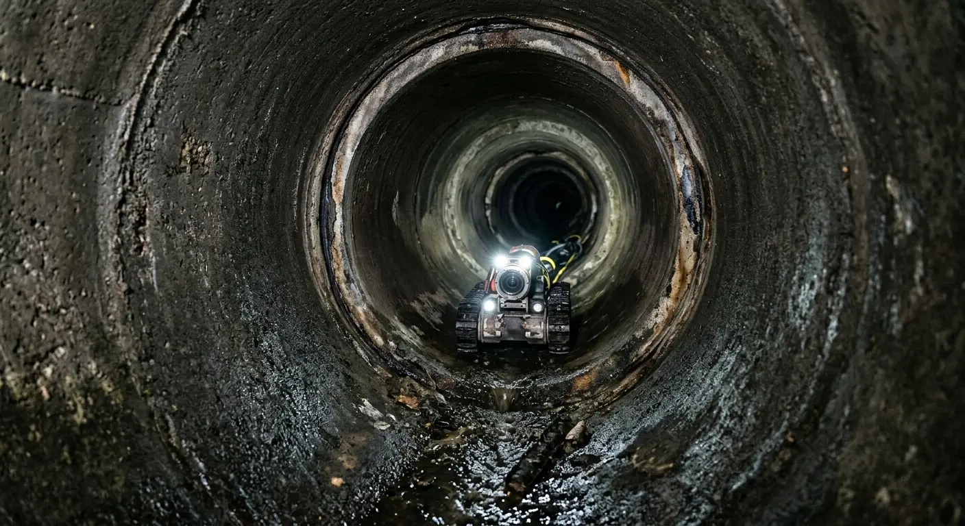 Robotic sewer camera inspecting pipe interior for Sewer Line Repair in Gaffney